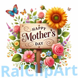 Happy Mother's day Clipart, Mother's day PNG Graphic, Mother's day sublimation, Mothers Day Flowers Clipart, Floral Mom, mother day design