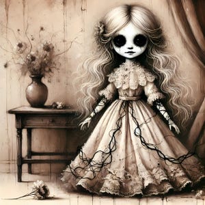 Goth Girl JPEG, Gothic Vintage Creepy Dolls Clipart Bundle, 15 Goth girl Clipart, Commercial Use, Instant Download, Paper Crafts, gothic