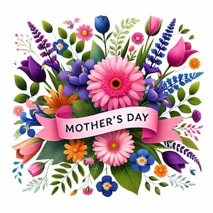 Mother's day Clipart Gifts, Mother's day PNG /JPG, Mother's day sublimation, Mothers Day Flowers Clipart, Floral Mom, mother day designs png