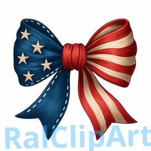 USA Flag Bow Png, 4th of July Clipart, American Patriotic Bow, 10 High PNG for T-Shirt Design, USA Independence, Coquette Bow Png, bow gifts