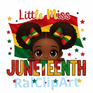 Juneteenth PNG, Pacchetto Juneteenth Png, Storia dei neri Png, Bambini Juneteenth Png, Design carino per ragazza nera Juneteenth, Afroamericano, piccola signorina