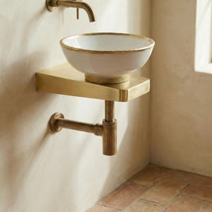 Soporte de pared artesanal para lavabo: Tocador para espacios pequeños - TerraFez