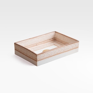 Handgeschilderde terracotta wastafel: rechthoekige beige keramische wastafel - TerraFez