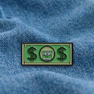 Spons Dollar Bill Cartoon Emaille Pin Grappig Cadeau Vrienden Pins