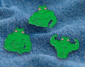 Pin Buff Buff Frog Bodybuilder Bodybuilder Workout Gym Enamel Pin Lot 3x Cute ...