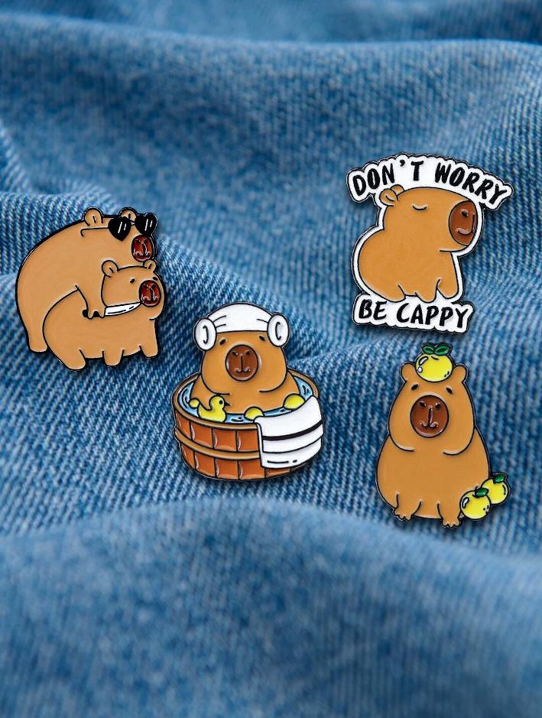 Cute Capybara Enamel Pin Funny Animal Pins for Backpacks - Etsy