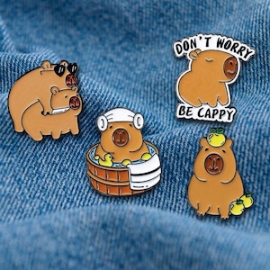 Cute Capybara Enamel Pin Funny Animal Pins for Backpacks