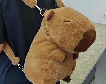 Capybara Backpack Plush Toy Adult Gift Handmade Plushie Bag
