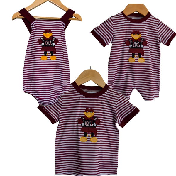South Carolina Football | Matching Sibling Outfits - Boy Unisex designs | Garnet Red Bubbles, Unisex Romper and Shirt | Embroidery Applique