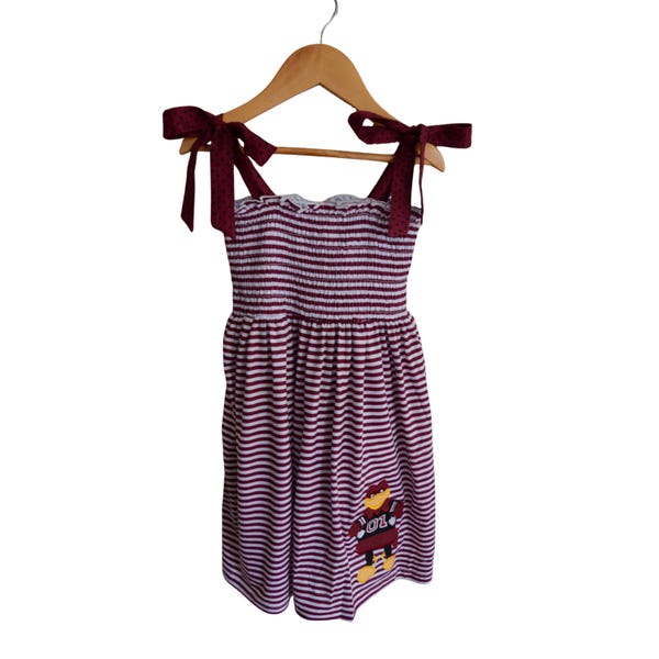 South Carolina Gamecocks Outfit | Garnet Stripe Dress | Applique embroidery