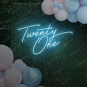 Custom Twenty One Neon Sign – 21st Birthday LED Light – Personalized Neon Wall Sign for Party Backdrop, Room Decor & Event Display
