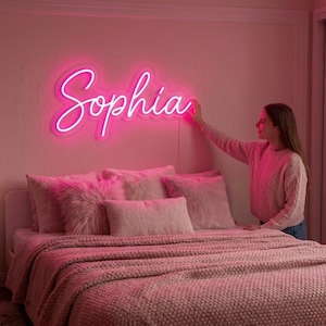Enseigne néon avec nom personnalisé | Nom lumineux LED personnalisé | Décoration murale néon pour chambre à coucher, mariage ou entreprise