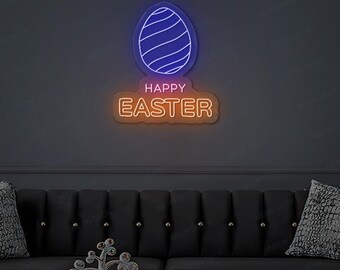 Happy Easter Egg Neon Sign:  LED Wall Decor