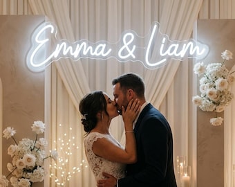 Custom Wedding Neon Sign | Personalized Last Name Neon Light | Wedding Backdrop Sign | LED Wedding Decor | Custom Name Sign