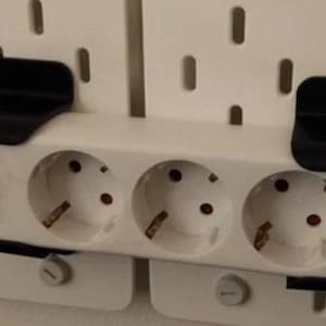 IKEA SKADIS Pegboard Power Strip Holder – Cable Management Accessory – Desk Organizer for SKADIS System