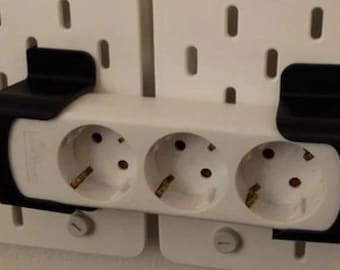 IKEA SKADIS Pegboard Power Strip Holder – Cable Management Accessory – Desk Organizer for SKADIS System