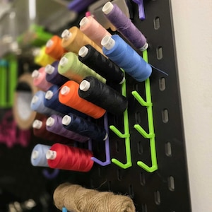IKEA SKÅDIS Pegboard Sewing Thread Holder – Holds 5 Spools – Spool Rack Organizer – Quilting & Embroidery Storage – Craft Room Accessory