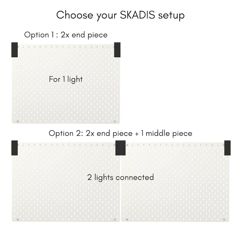 IKEA SKÅDIS Pegboard SKYDRAG Light Holder – Custom Mount for Skydrag ...