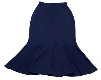 Vintage April Women's Dress Size S Navy Trumpet Mermaid Skirt USA