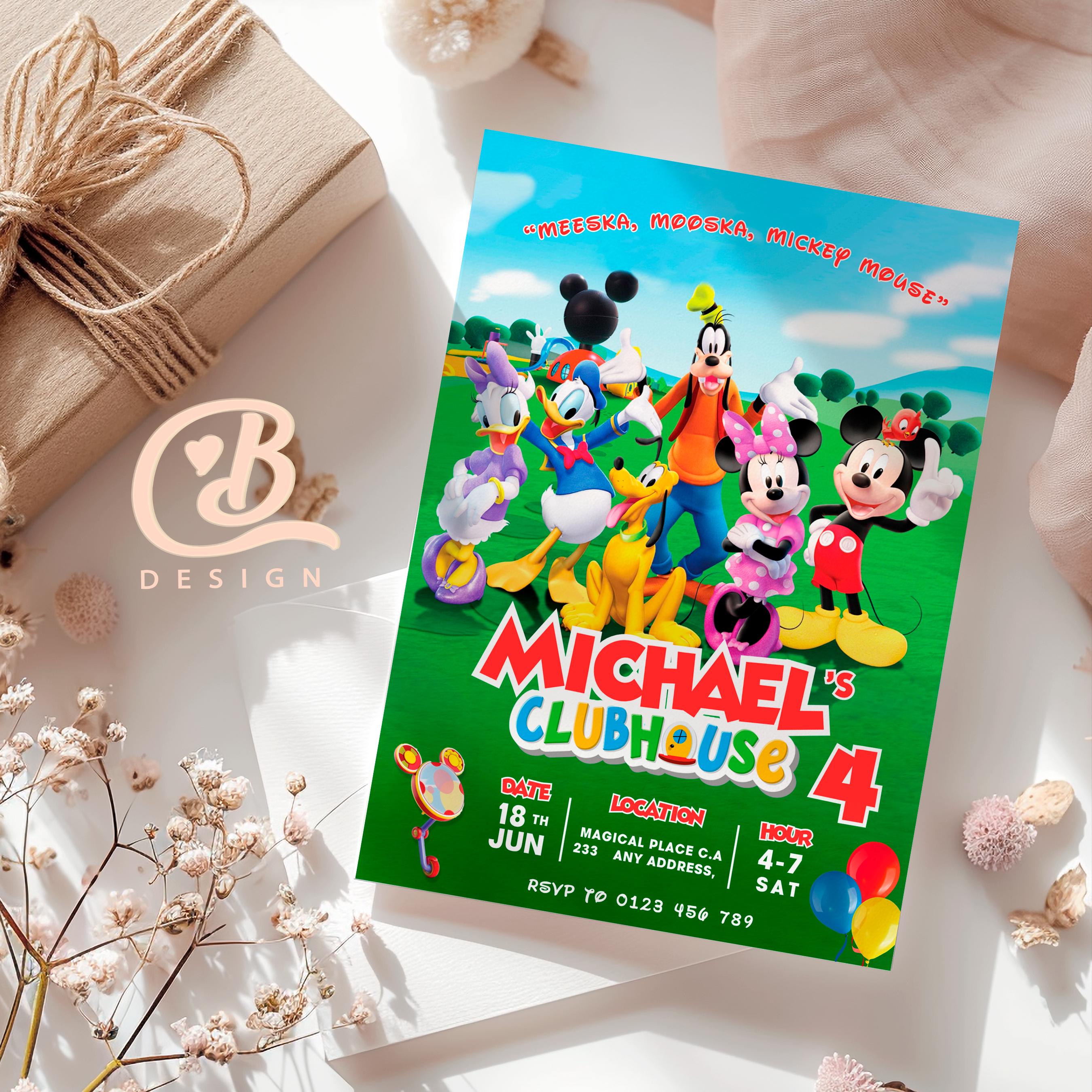 Mickey Mouse Birthday Invitation – Canva Template (digital Download) - Etsy