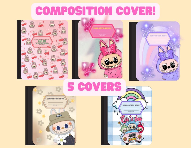 Editable Composition Notebook Cover Template | Custom School Supplies ...