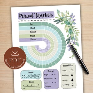 Printable Period Tracker, Cycle Tracker, Menstrual Tracker, Fertility Tracker, Menstrual Cycle App, Period Tracker App, Ovulation Tracker