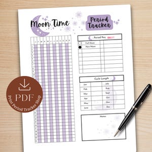 Printable Period Tracker, Cycle Tracker, Menstrual Tracker, Fertility Tracker, Menstrual Cycle App, Period Tracker App, Ovulation Tracker