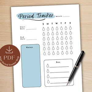 Printable Period Tracker, Cycle Tracker, Menstrual Tracker, Fertility Tracker, Menstrual Cycle App, Period Tracker App, Ovulation Tracker
