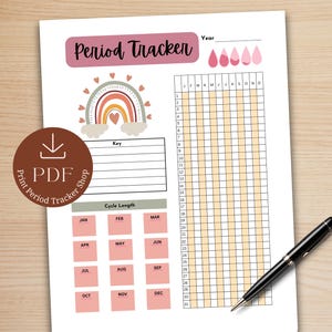 Printable Period Tracker, Cycle Tracker, Menstrual Tracker, Fertility Tracker, Menstrual Cycle App, Period Tracker App, Ovulation Tracker