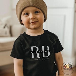 Ringträger T-Shirt Kleinkind RB Stil Monogramm T-Shirt Hochzeitsgeschenk für Jungen ästhetische Hochzeitsfeier Geschenk für Ringträger Stilvolles Andenken