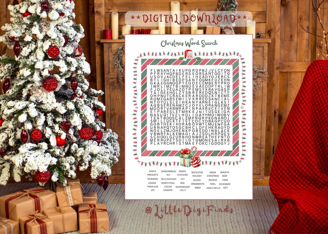 Christmas Word Search Puzzle: Holiday Brain Game (digital Download) - Etsy