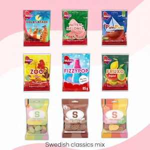 Schwedische Klassiker Bonbon-Mix, 9 Beutel, Fresh Malaco & S-Märke, kostenloser Versand, passen Sie an!