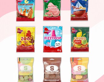 Swedish Candy Mix: 9 Bags of Malaco & S-Märke Classics