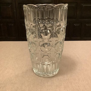 Vintage 1960s vaas dik brut glas - intact
