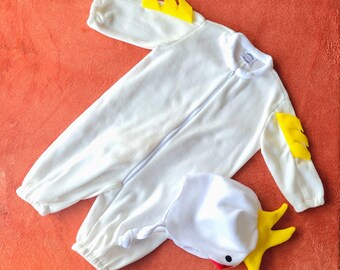 Baby  bird white  onesies (pj's)r head piece included
