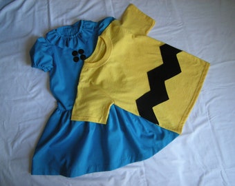 Kids dress inspired by the Lucy dress from you are a good man Charlie brown character up to size 6X