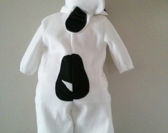 White  jumper and head piece inspired by snoopy from you are a good man Charlie Brown