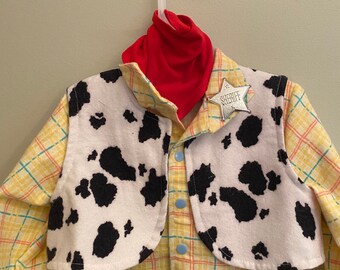 Kids plaid shirt and animal print  for Hallaween/birthday theme costume