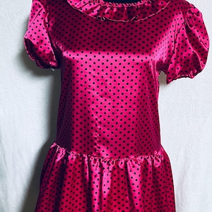 Sally Dress, Sally Brown Dress, Lucy Dress, Pink Polka Dot Dress, Pink and White Polka Dot Dress, Pink and Black Polka Dot Dress