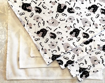 Black and white table  placemats sheep print