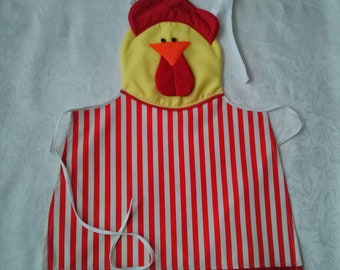 Chicken Face Kids Apron, Cotton Play Apron (3-6 Years)