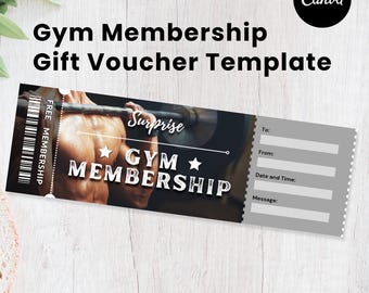 Editable Gym Membership Gift Voucher – Instant Download