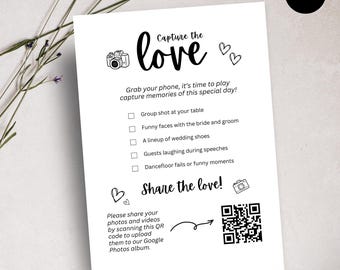Wedding Photo Scavenger Hunt, Editable Canva Template (Digital Download)