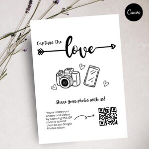 Capture the Love Photo Scavenger Hunt, Editable Wedding Game Card, Printable Checklist, Custom Canva Template with QR Code
