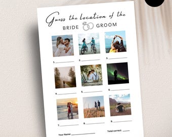 Where Were They Game, Bridal Shower Game Template (Digital Download)