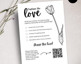 Búsqueda del tesoro con fotos de boda, tarjeta de juego editable (plantilla de Canva)