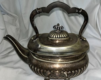 Antique Silver Plated  1910 Heavy Tea/coffee Pot With Lid Unique Rare ~ 8