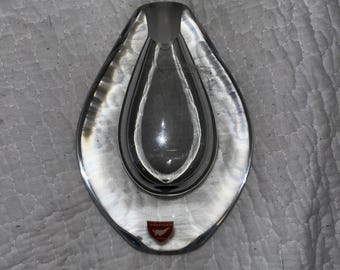 Orrefors doorzichtige kristallen knopvaas 5" hoog