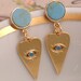 Choice of Plating Enamel, Campitos Turquoise & White Zircon Evil Eye Earrings main image 0