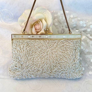 Rose Gold Sparkle Jeweled Handbag With Tassels. Framed Kiss -  UK